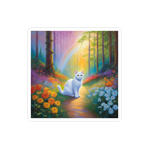 PugMug Custom White British Shorthair Cat Sticker