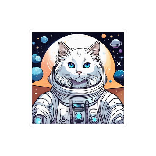 PugMug Custom White Ragdoll Cat Sticker