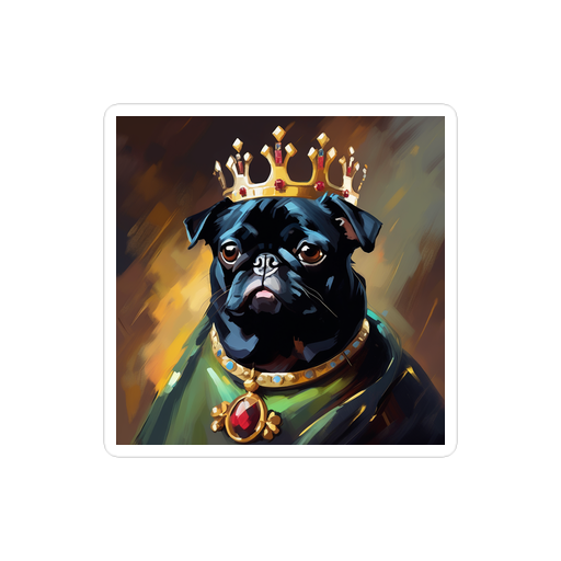 PugMug Custom Black Pug Sticker