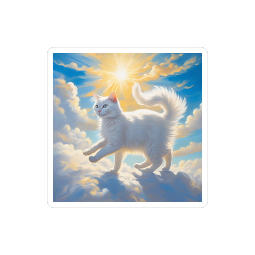 PugMug Custom White Companion Cat Sticker