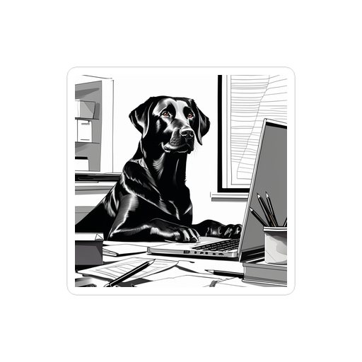 PugMug Custom Black Labrador Retriever Sticker