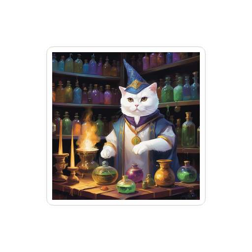 PugMug Custom White Scottish Fold Cat Sticker