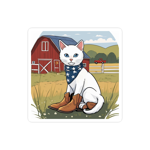 PugMug Custom White Companion Cat Sticker