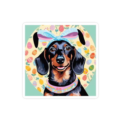 PugMug Custom Black Dachshund Sticker