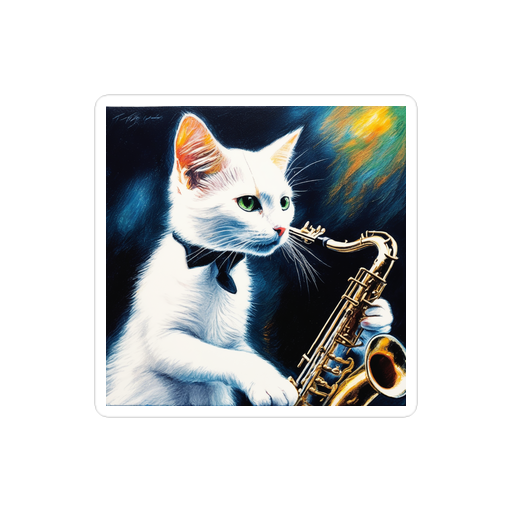 PugMug Custom White Companion Cat Sticker