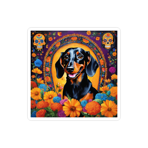 PugMug Custom Black Dachshund Sticker