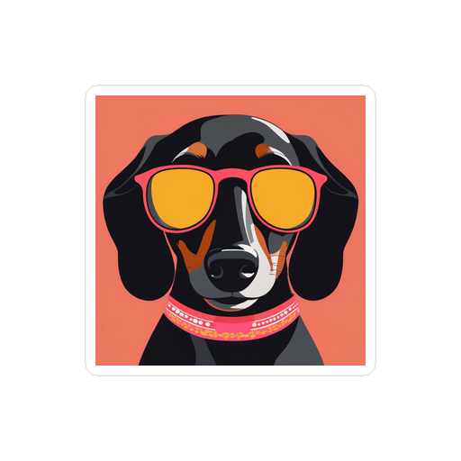 PugMug Custom Black Dachshund Sticker