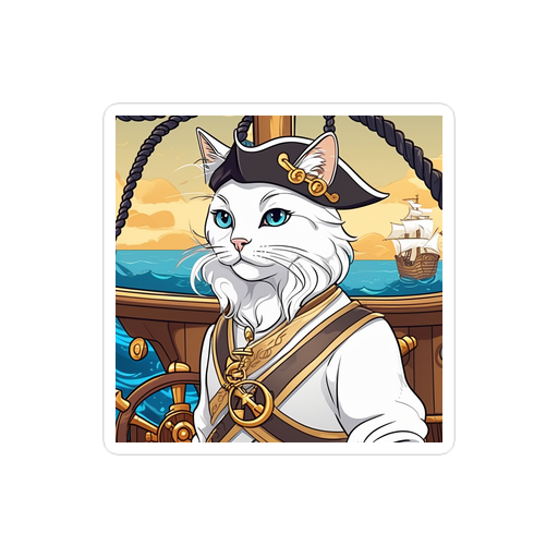 PugMug Custom White Companion Cat Sticker