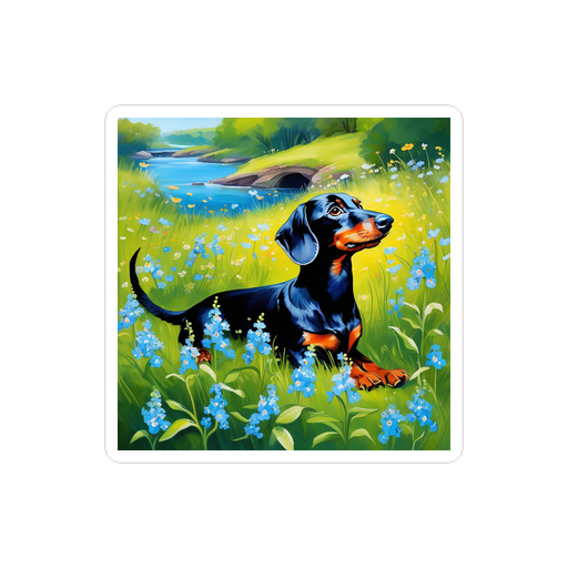 PugMug Custom Black Dachshund Sticker