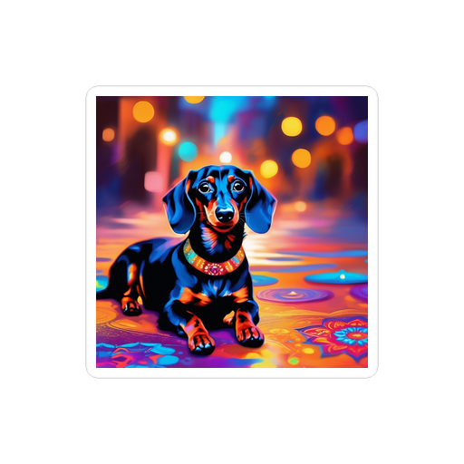 PugMug Custom Black Dachshund Sticker