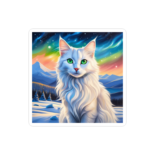 PugMug Custom White Companion Cat Sticker