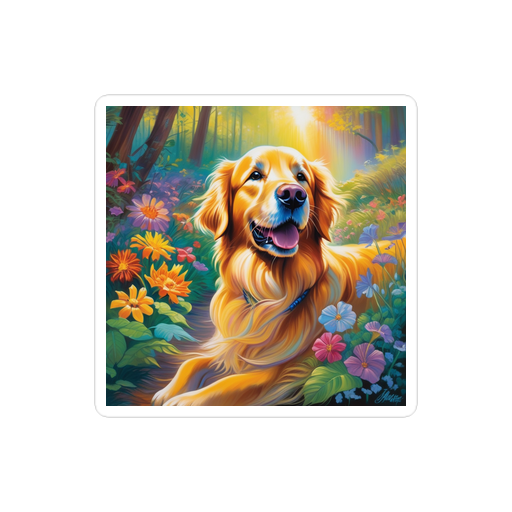 PugMug Custom Golden Retriever Sticker