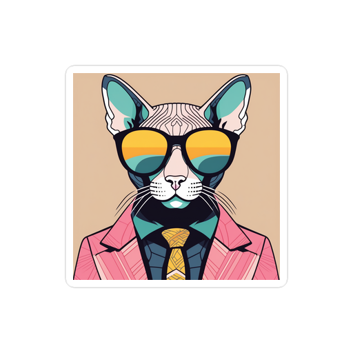 PugMug Custom Tabby Sphynx Cat Sticker