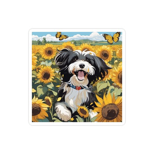 PugMug Custom Black-and-white Havanese Dog Sticker