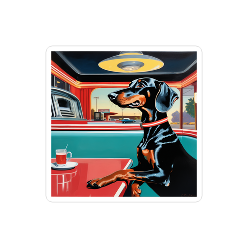 PugMug Custom Black Dachshund Sticker