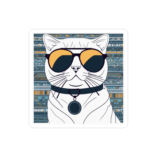 PugMug Custom White Scottish Fold Cat Sticker