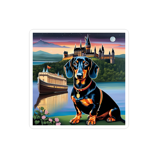 PugMug Custom Black Dachshund Sticker