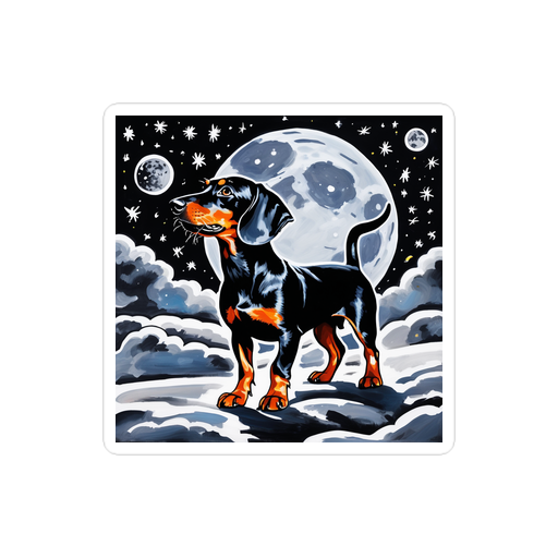 PugMug Custom Black Dachshund Sticker