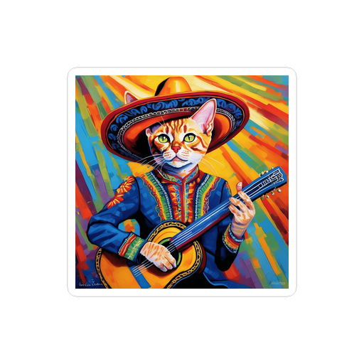 PugMug Custom Tabby Devon Rex Cat Sticker