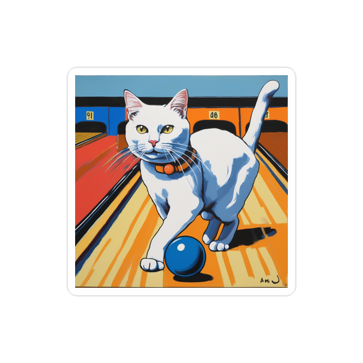 PugMug Custom White Companion Cat Sticker