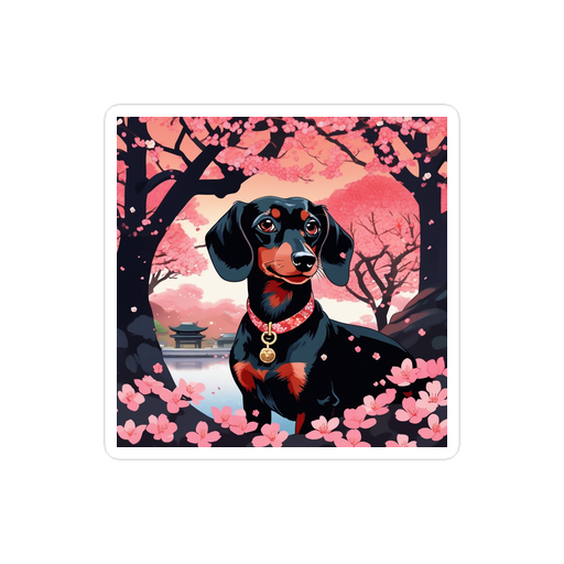 PugMug Custom Black Dachshund Sticker