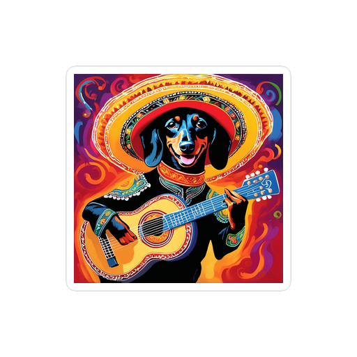 PugMug Custom Black Dachshund Sticker