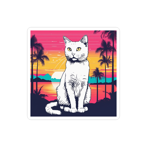 PugMug Custom White Companion Cat Sticker