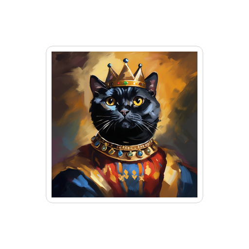 PugMug Custom Black Scottish Fold Cat Sticker