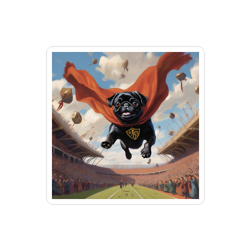 PugMug Custom Black Pug Sticker