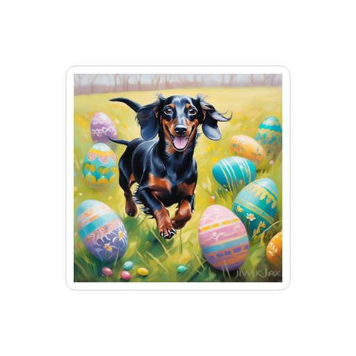 PugMug Custom Black Dachshund Sticker