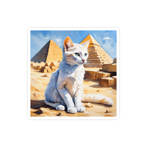 PugMug Custom White Companion Cat Sticker