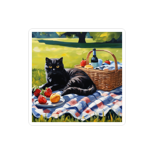 PugMug Custom Black Scottish Fold Cat Sticker