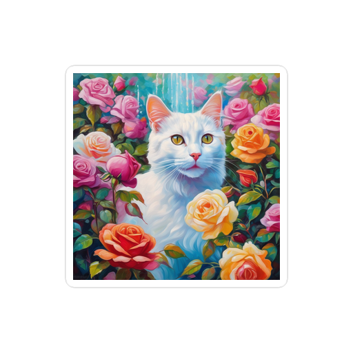 PugMug Custom White Companion Cat Sticker