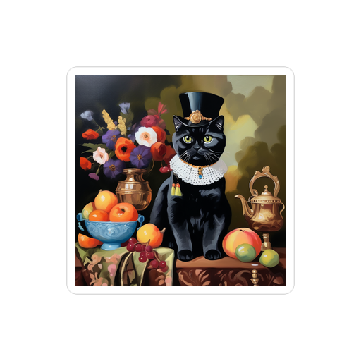 PugMug Custom Black Scottish Fold Cat Sticker