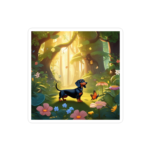 PugMug Custom Black Dachshund Sticker