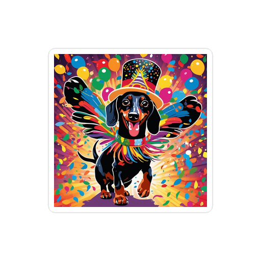 PugMug Custom Black Dachshund Sticker