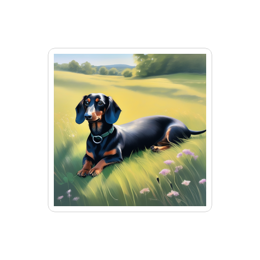 PugMug Custom Black Dachshund Sticker