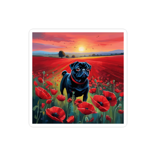 PugMug Custom Black Pug Sticker