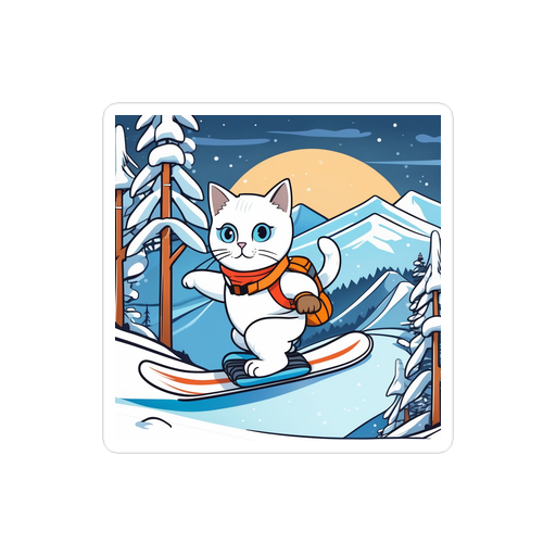 PugMug Custom White Companion Cat Sticker