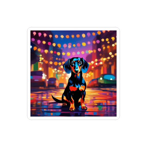 PugMug Custom Black Dachshund Sticker