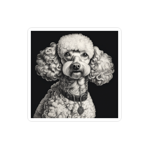 PugMug Custom White Poodle Sticker