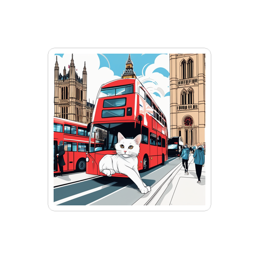 PugMug Custom White Companion Cat Sticker