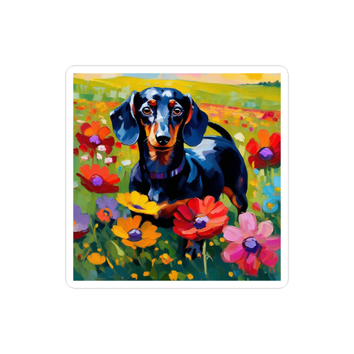 PugMug Custom Black Dachshund Sticker