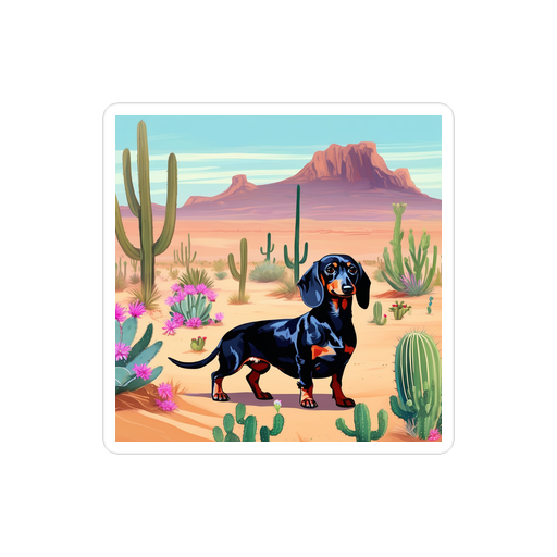 PugMug Custom Black Dachshund Sticker