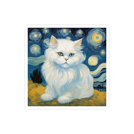 PugMug Custom White Persian Cat Sticker
