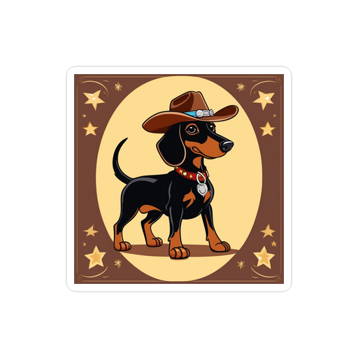 PugMug Custom Black Dachshund Sticker