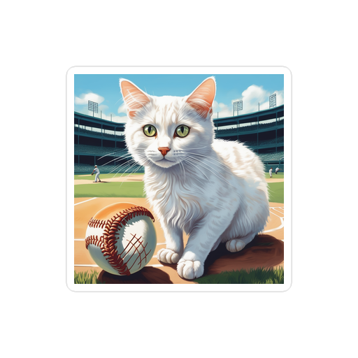 PugMug Custom White Companion Cat Sticker