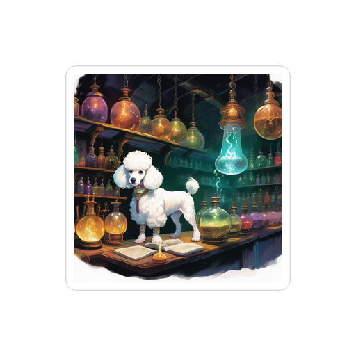 PugMug Custom White Poodle Sticker