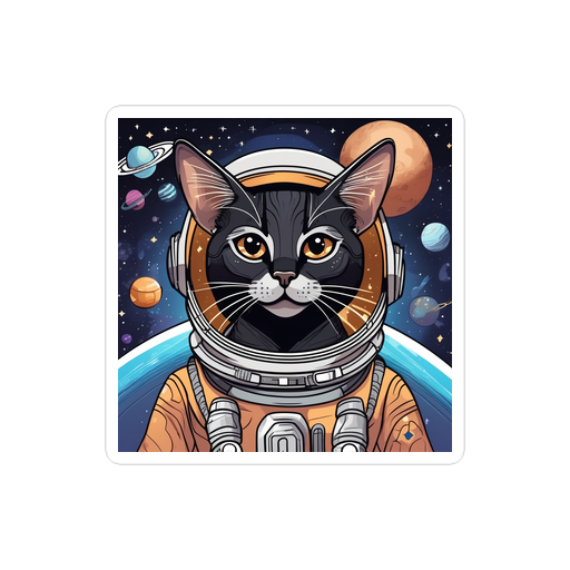 PugMug Custom Black Abyssinian Cat Sticker