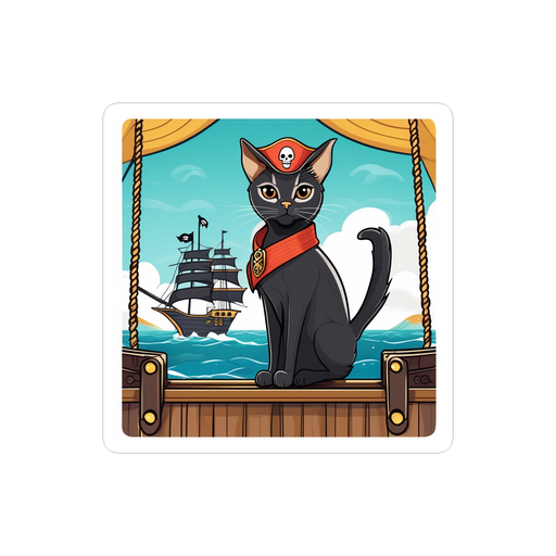 PugMug Custom Black Abyssinian Cat Sticker